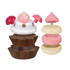 Jucarie din lemn - Set desert pentru copii cu capsuni (7 piese) - Img 11