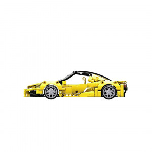 Jucarie tip lego tehnic de constructie masina sport galbena (414 piese) - Img 6