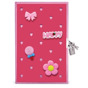Jurnal Joy Pins, cu decoratiuni 3D, 80 de pagini, 13.5 x 21 cm (6 buc/display) - Img 4