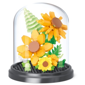 Mini Brick Garden - Flori cu carcasa transparenta, 4 modele asortate (12 buc/display) - Img 5