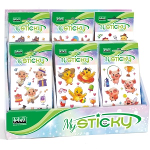 My Sticky 3D Crazy Farm, 6 modele asortate (48 pachete/display)