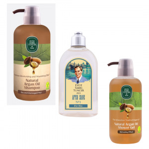 Pachet After shave nr:1, Sampon 600 ml si Gel de dus 600 ml cu ulei de Argan - Img 2