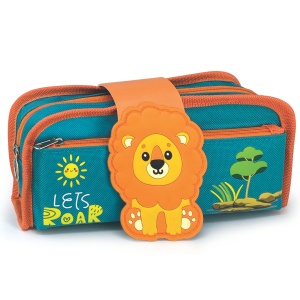 Penar Wild Nature, cu 2 compartimente, cu fermoar si inchidere cu scai in fata, 21 x 9 x 7 cm (12buc/display) - Img 3