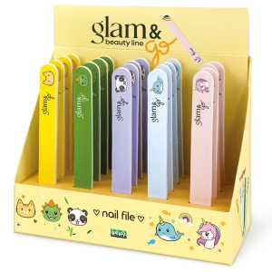 Pila pentru unghii - Glam & Go, 5 modele asortate (20 buc/display)