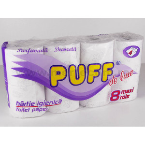 Puff Deluxe Hartie igienica 8 role 4 straturi
