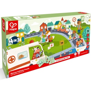 Puzzle pentru copii Vehicule de salvare (4 in 1) si joc storytelling - Img 7