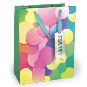 Sacosa Pois, din hartie cu maner din snur, 19.7 x 24.5 x 11.1 cm (20 buc/display)