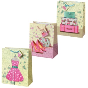 Sacosa Spring Vintage, din hartie cu maner din snur, 17.8 x 23 x 9.8 cm (20 buc/display)