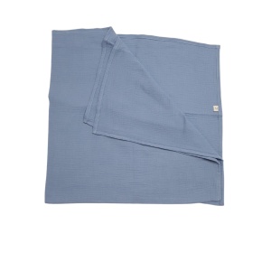 Set 2 Buc Muselină Confort Maxi 110 x 110 cm - Albastră și Bleu, Bumbac 100% - Img 4