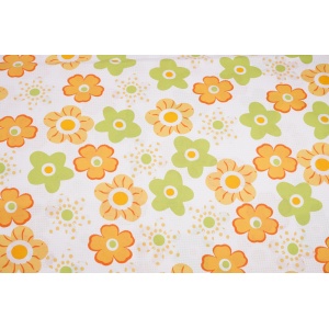 Set complet 7 piese lenjerie si aparatori patut 120x60 cm bumbac 100% model floricele - Img 3