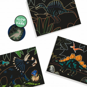 Set creativ – Razuieste Dinozauri Glow-in-the-Dark - Img 2