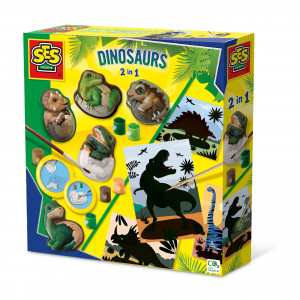 Set creativ mulaj si pictura - Dinozauri 2 in 1, razuire - Img 1