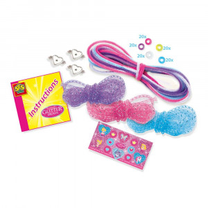Set creativ pentru copii - Bratari cu margele, sclipici si accesorii decorative - Img 2