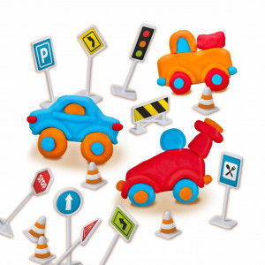 Set creativ pentru copii cu plastilina si semne de circulatie - Img 2