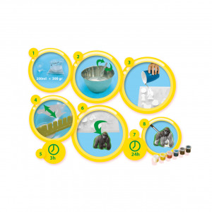 Set pentru copii cu mulaj si pictura cu animale din jungla - Img 2
