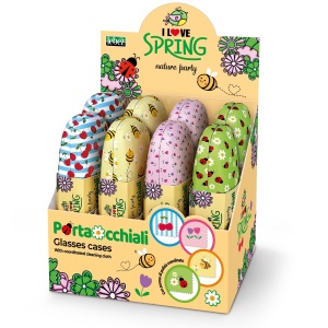 Toc pentru ochelari Nature Party cu laveta din microfibra, 4 modele asortate (8 buc/display)
