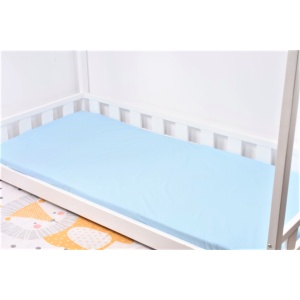 Cearsaf pat bumbac 100% culoare bleu 90x200x10 cm - Img 1