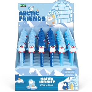 Creion Infinity Arctic Friends cu snap, 3 culori (36 buc/display)