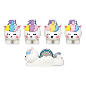 Dispenser banda adeziva Magic Unicorns cu banda imprimata, 4 culori (8 buc/display) - Img 2