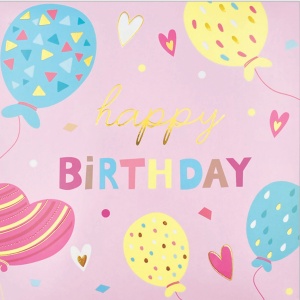Felicitare POP-UP zi de nastere, cu modele asortate cu detalii aurii pe exteriorul felicitarii - 13.5 x 13.5 cm (48 buc/display) - Img 3