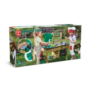 Jucarie din lemn - Bucatarie cu accesorii pentru copii, de exterior (14 piese) - Img 5