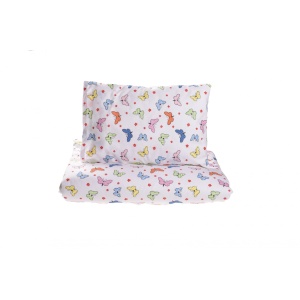 Lenjerie 5 piese patut gradinita, bumbac 100%, model Fluturasi