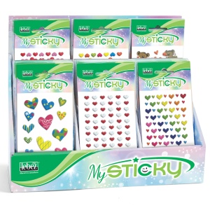 My Sticky 3D Love, 6 modele asortate (48 pachete/display)
