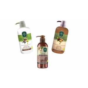 Pachet Balsam par ulei masline 600ml, Sampon ulei argan 600ml si Lotiune maini corp macadamia 250ml - Img 2