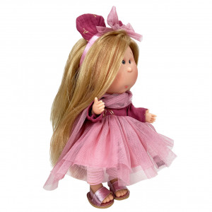 Papusa Artizanala Nines d"Onil cu miros de vanilie si articulatii - Mia cu par blond (30 cm) - Img 2