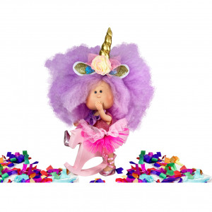 Papusa Artizanala Nines d'Onil cu miros de vanilie si articulatii - Mia Unicorn (30 cm) - Img 3
