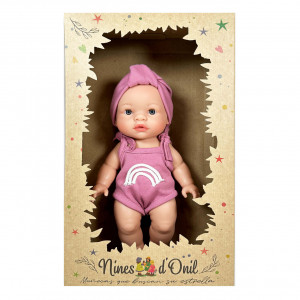 Papusa Nines D'Onil, Joy, fara par, cu bentita roz, cu miros de vanilie, 37 cm - Img 3