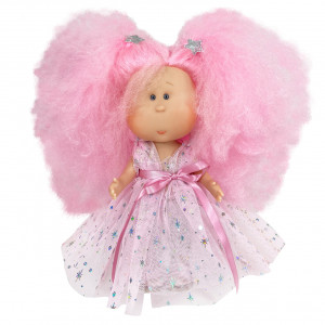 Papusa Nines D'Onil, Mia Candy, cu parul roz, cu articulatii, cu miros de vanilie, 30 cm