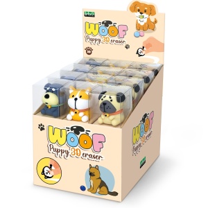 Radiera Puppy Woof 3D, 3 modele (24 buc/display)