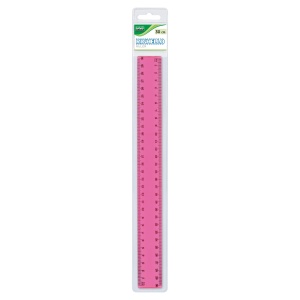 Rigla din plastic transparent – 30 cm, 4 culori, in punga agatatoare