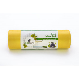 Saci menaj strong 120L GALBEN, 10 buc/rola