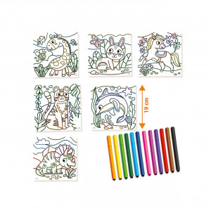 Set creativ de jucarie pentru copii - Deseneaza pe numere, 6 planse - Img 2