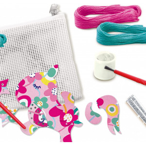 Set creativ DIY copii- Geanta brodata cu unicorn si accesorii - Img 2