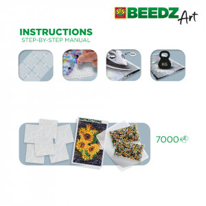 Set margele de calcat Beedz Art - Floarea soarelui - Img 3
