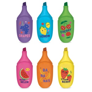 Set marker evidentiator fluo Besty Fruits, 6 culori (6 buc/blister, 8 buc/display) - Img 3