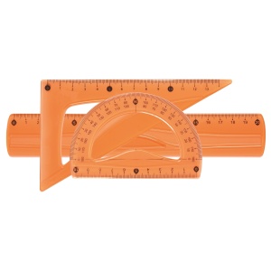 Set sabloane flexibile din plastic transparent – 3 piese cu rigla 20 cm, in punga agatatoare - Img 4