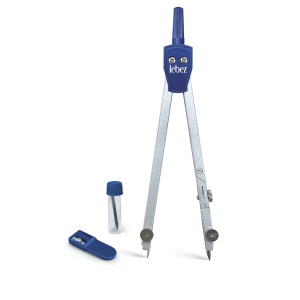 Trusa compas scolar din metal satinat cu deschidere rack, cu 3 accesorii (blister) - Img 2