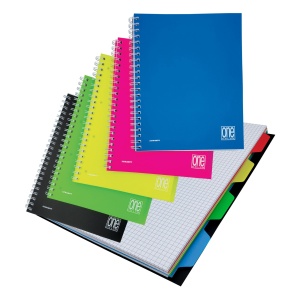 Caiet A4+ cu spirala - One Color, 70 g/m2, 120 pag., coperta PP (Matematica) - Img 1