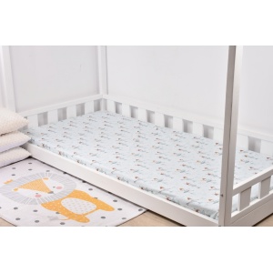 Cearsaf pat bumbac 100% model balerine mici 90x200x10 cm - Img 1