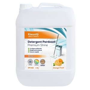 Detergent pardoseli Premium Shine, Orange Fresh, KleaniQ, 5L