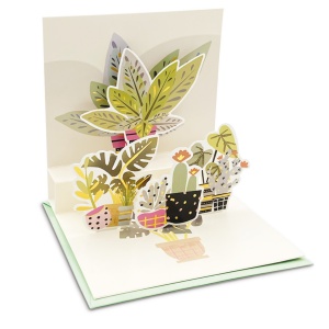 Felicitare POP-UP fantasie, cu modele asortate cu detalii aurii pe exteriorul felicitarii - 13.5 x 13.5 cm (48 buc/display) - Img 2