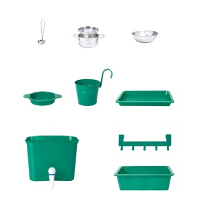 Jucarie din lemn - Bucatarie cu accesorii pentru copii, de exterior (14 piese) - Img 6