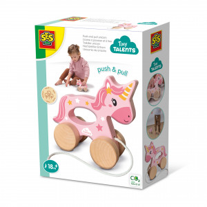 Jucarie din lemn copii - Unicorn 2 in 1, impinge si trage - Img 2