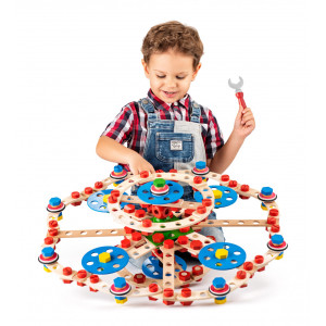 Jucarie din lemn - Set constructie inginer (340 piese) - Img 2