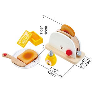 Jucarie din lemn - Toaster si accesorii mic dejun - Img 7