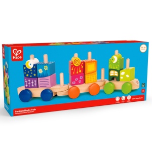 Jucarie din lemn - Tren cu cuburi de stivuit Fantasia - Img 3